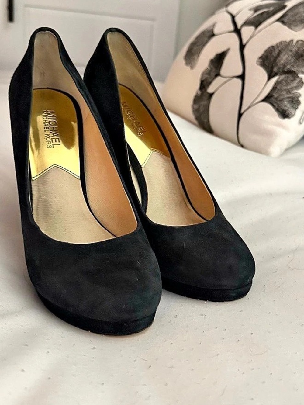 Michael Kors Sabrina Platform Block Heel Pump Black US 9M
